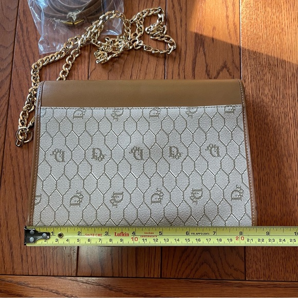 Vintage Dior honeycomb Beige & Brown Coated Canvas Shoulder Bag-no dustbag - Picture 12 of 16